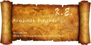 Krajcsik Euniké névjegykártya